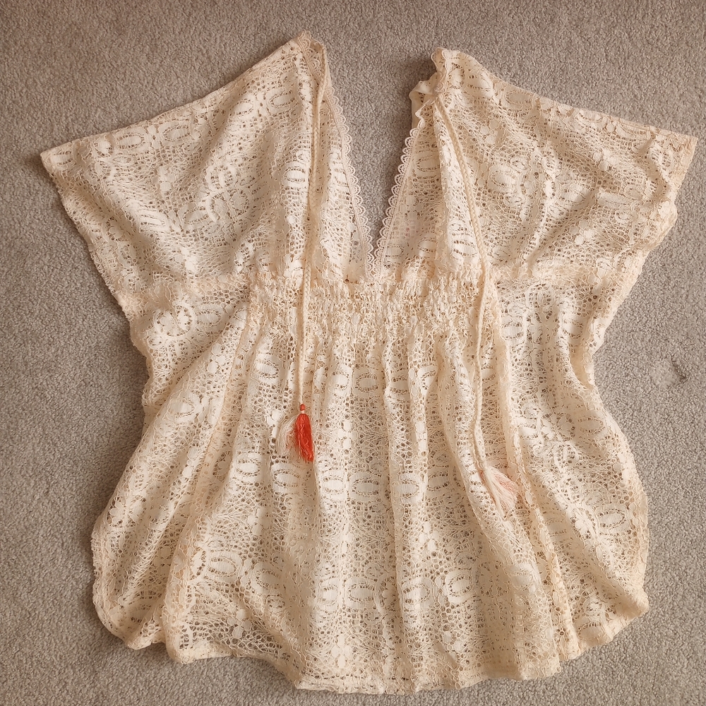 Cream Lace Cover-Up